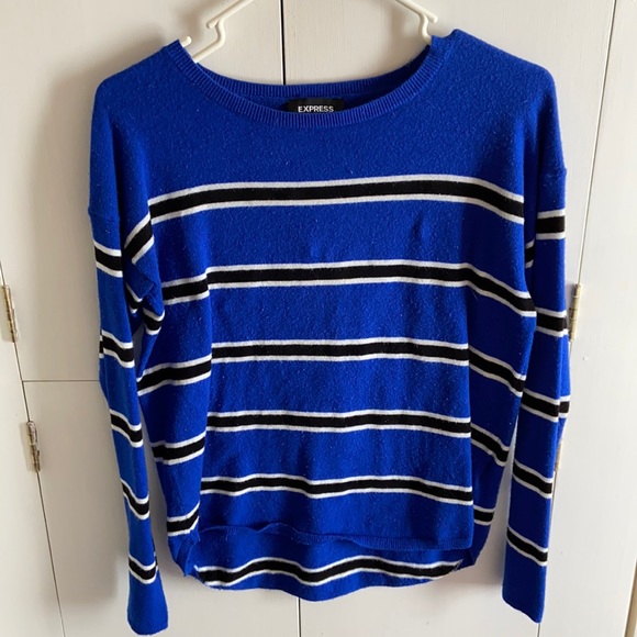 Blue and black striped sweater - Picture 1 of 4